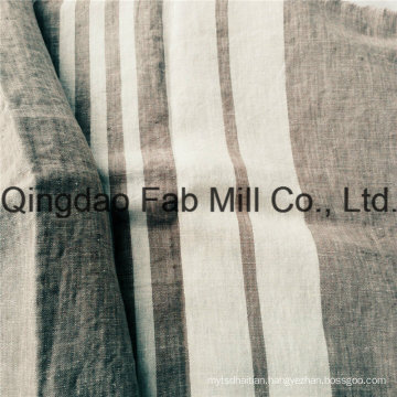 White Striped 100%Linen Fabric for Export (QF16-2504)